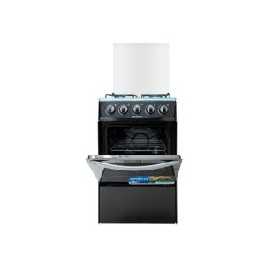 Nasco NASGC-50X50B-CTZ 4-Burner Gas Cooker-Oven-Glass Top-Black