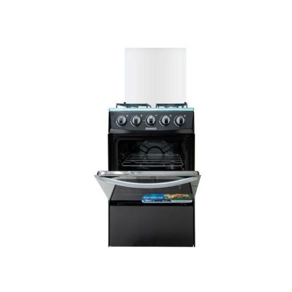 Nasco NASGC-50X50B-CTZ 4-Burner Gas Cooker-Oven-Glass Top-Black